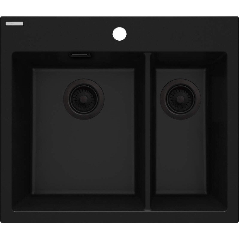 1,5 bodias granta izlietne Eridan 600 x 520 x 203 nero