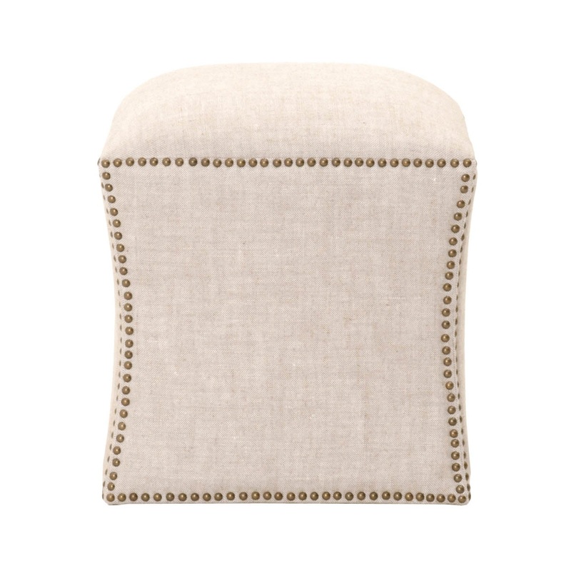 York Ottoman – Bisque French Linen