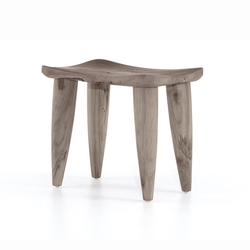 Zuri Outdoor Stool – Weathered Grey Teak