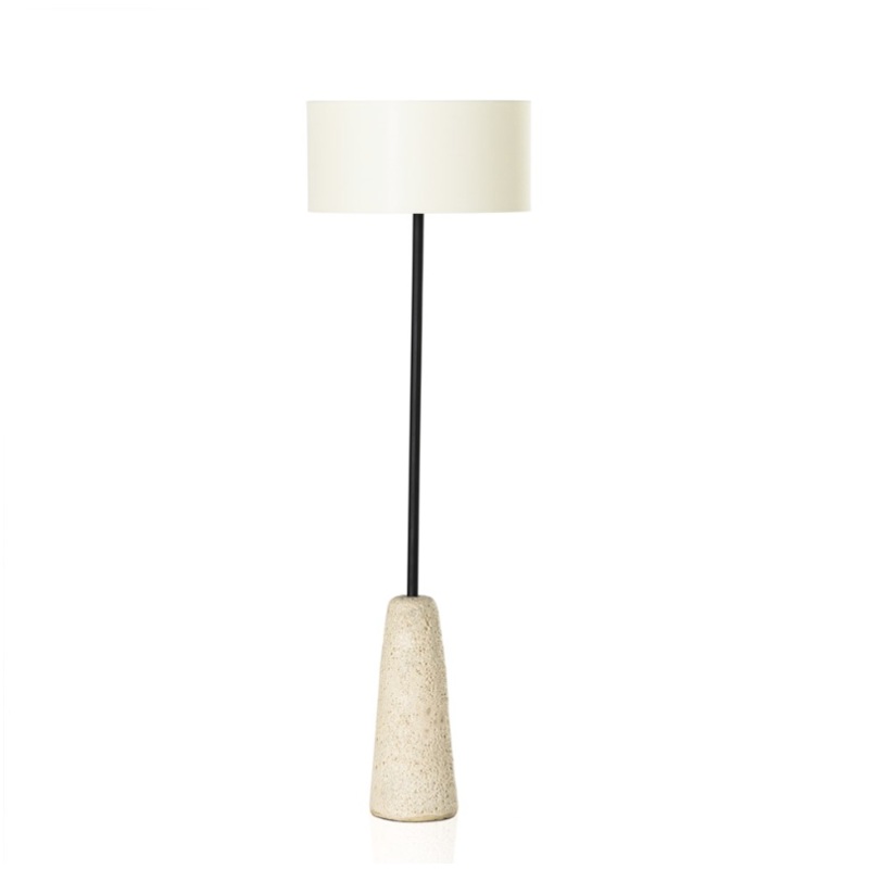 Wren Floor Lamp – Reactive White Glaze