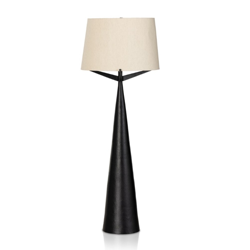 Ziggy Floor Lamp-Hammered Black Aluminum