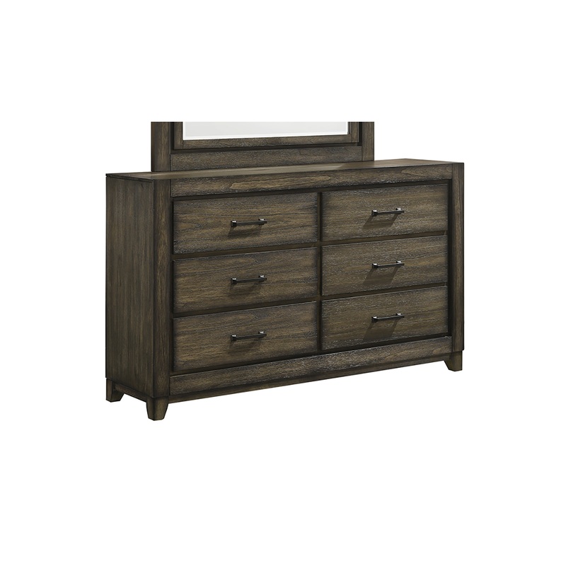 Ashland 6 Drawer Dresser in Rustic Brown
