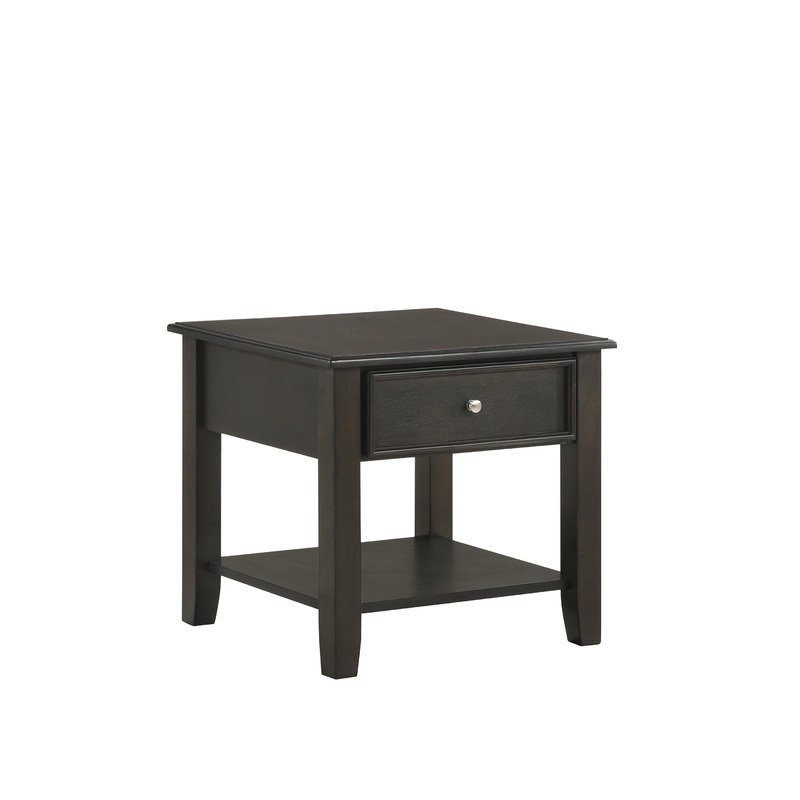 EVANDER END TABLE WITH DRAWER-ESPRESSO