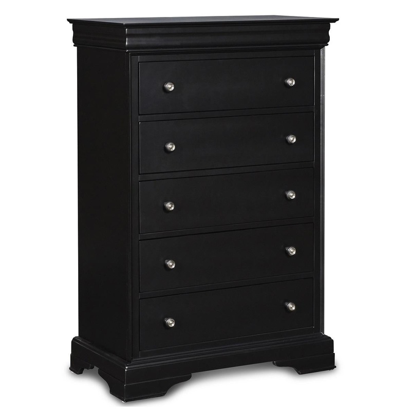 New Classic Belle Rose 5 Drawer Lift Top Chest in Black Cherry