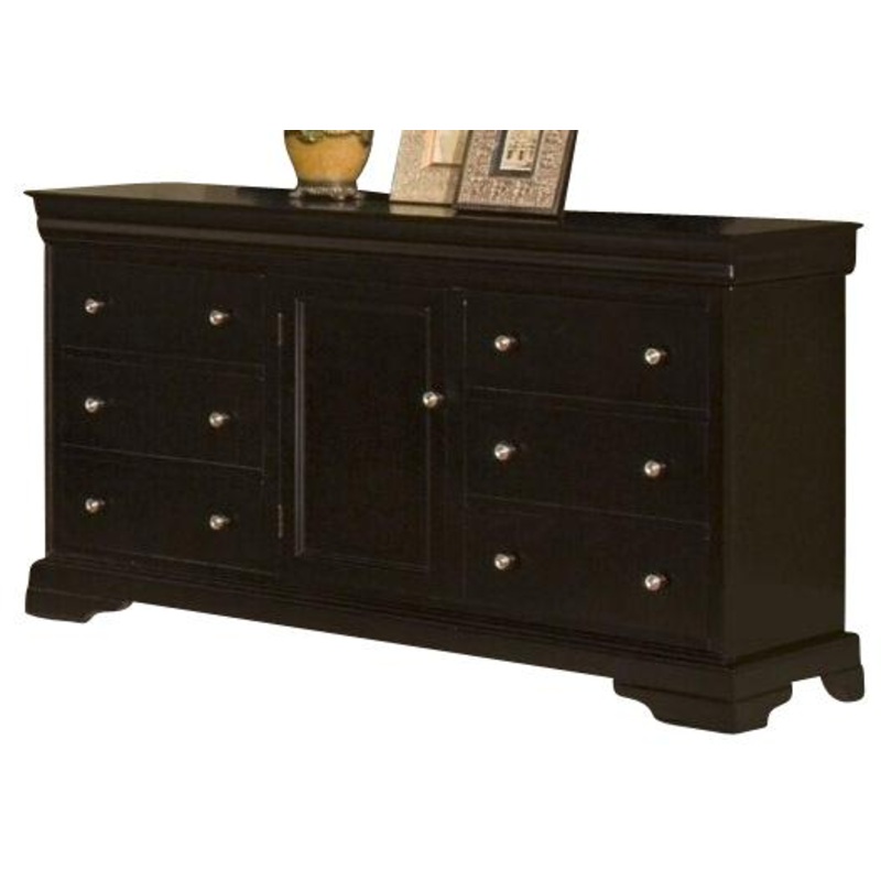 New Classic Belle Rose 6 Drawer Dresser in Black Cherry Finish