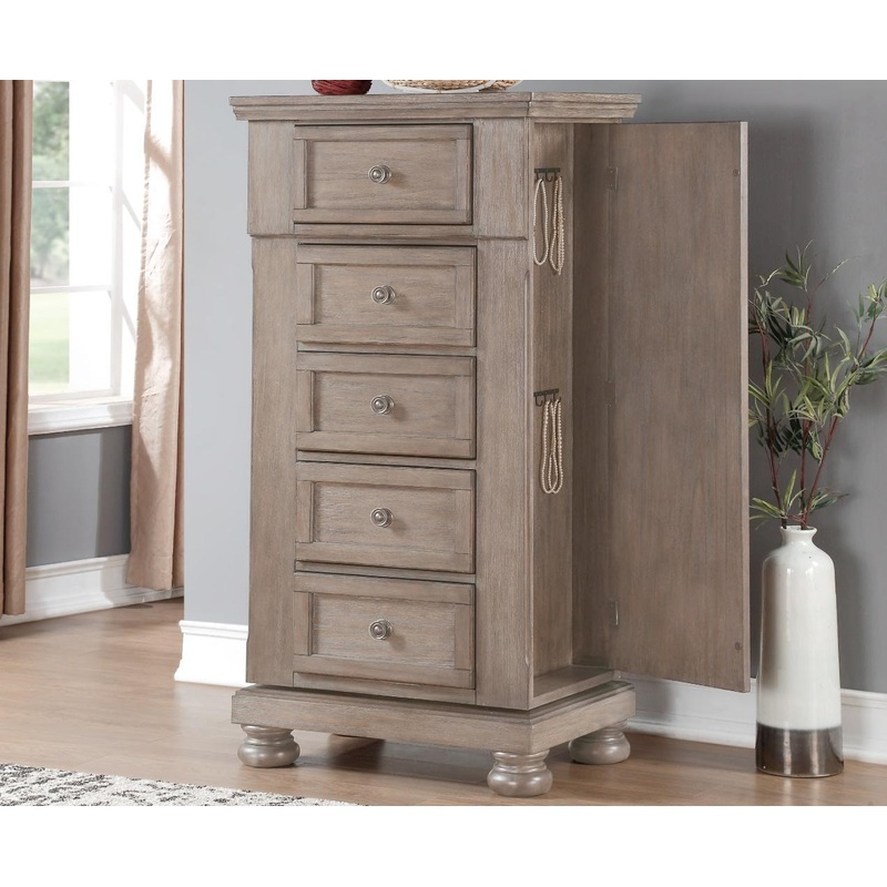 New Classic Furniture Allegra Swivel Chest in Pewter