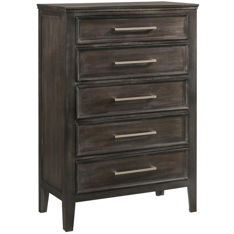 New Classic Furniture Andover 5 Drawer Chest in Nutmeg
