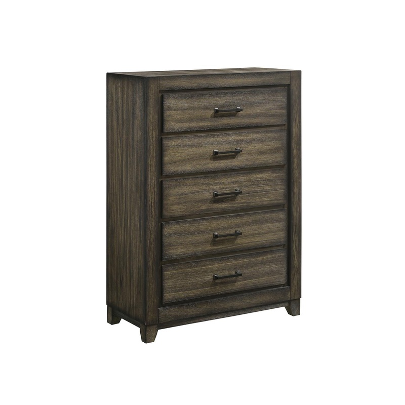 New Classic Furniture Ashland 5 Drawer Chest in Rustic Brown
