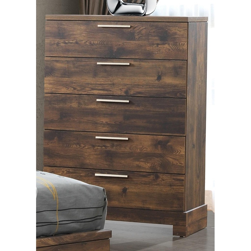 New Classic Furniture Campbell 5 Drawer Chest in Ranchero