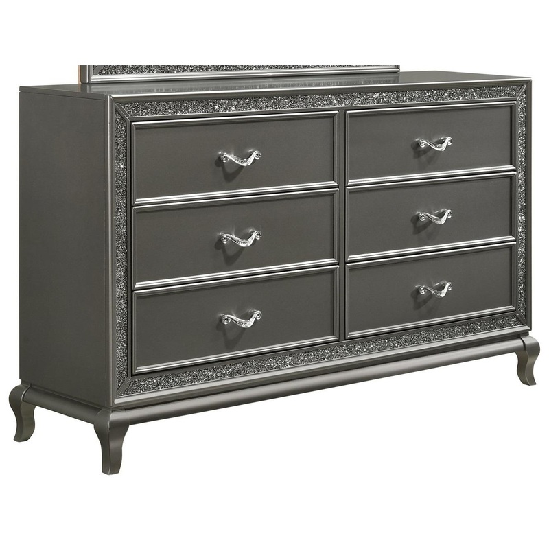 New Classic Furniture Park Imperial 6 Drawer Dresser in Pewter