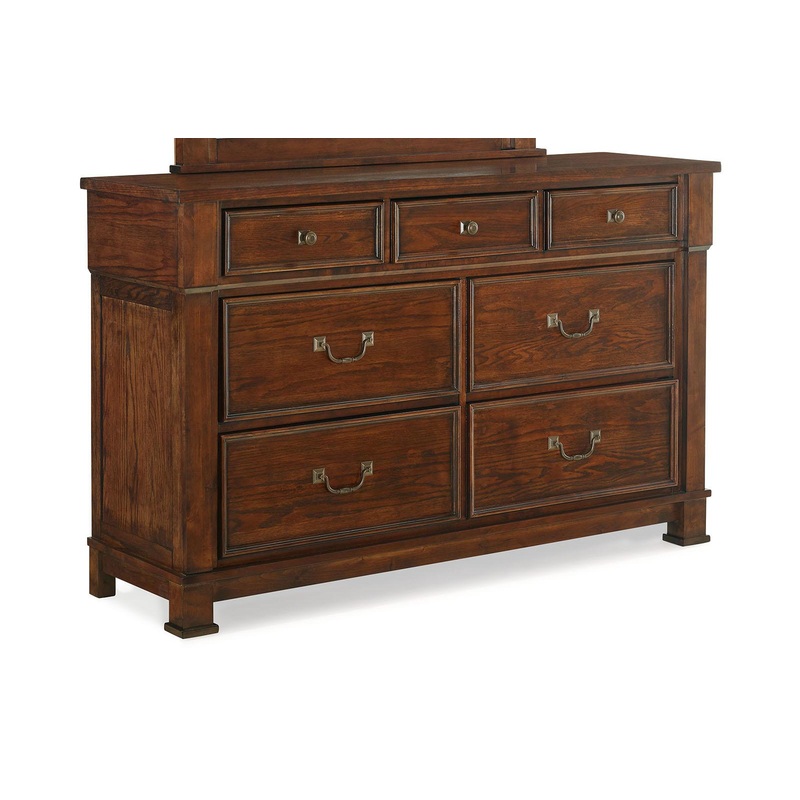 New Classic Furniture Providence 7 Drawer Dresser in Dark Oak