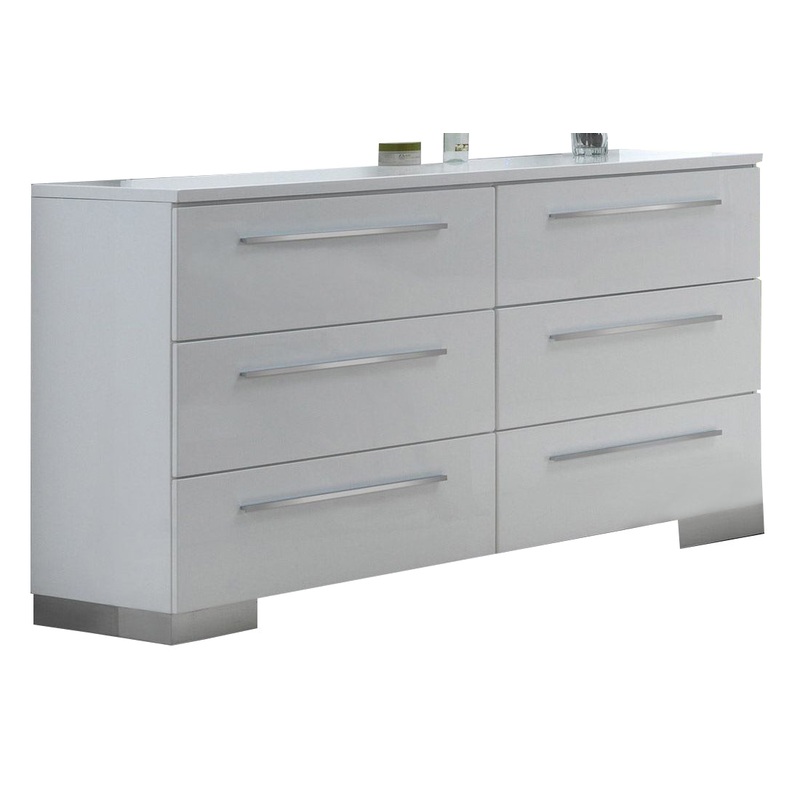Sapphire 6 Drawer Dresser in White
