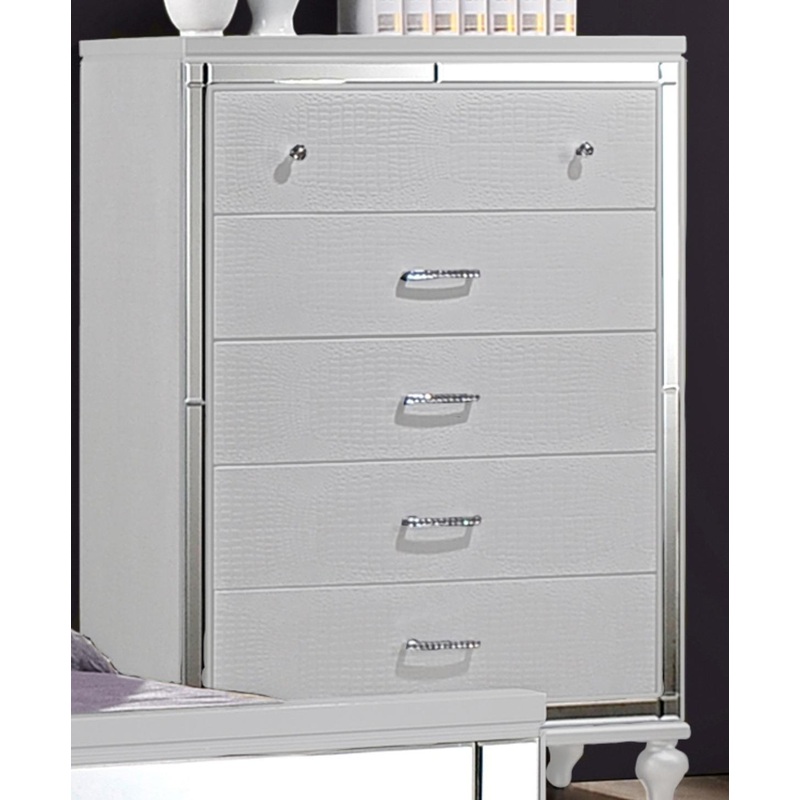Valentino 5 Drawer Chest in White