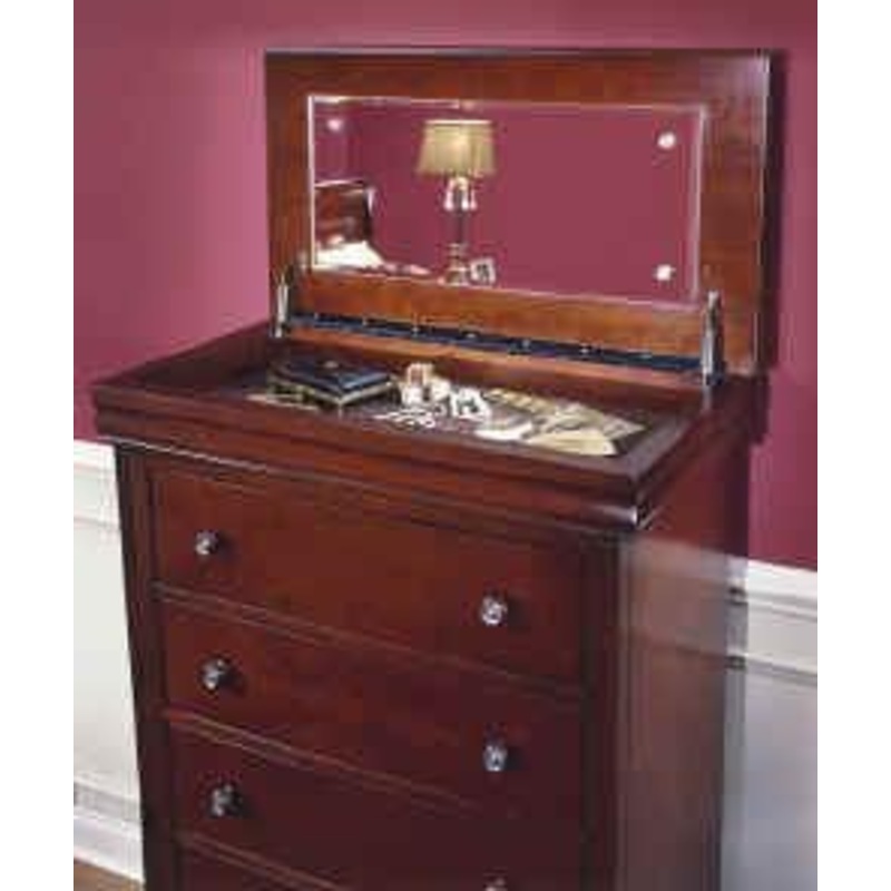 Versaille 5 Drawer Lift Top Chest in Bordeaux