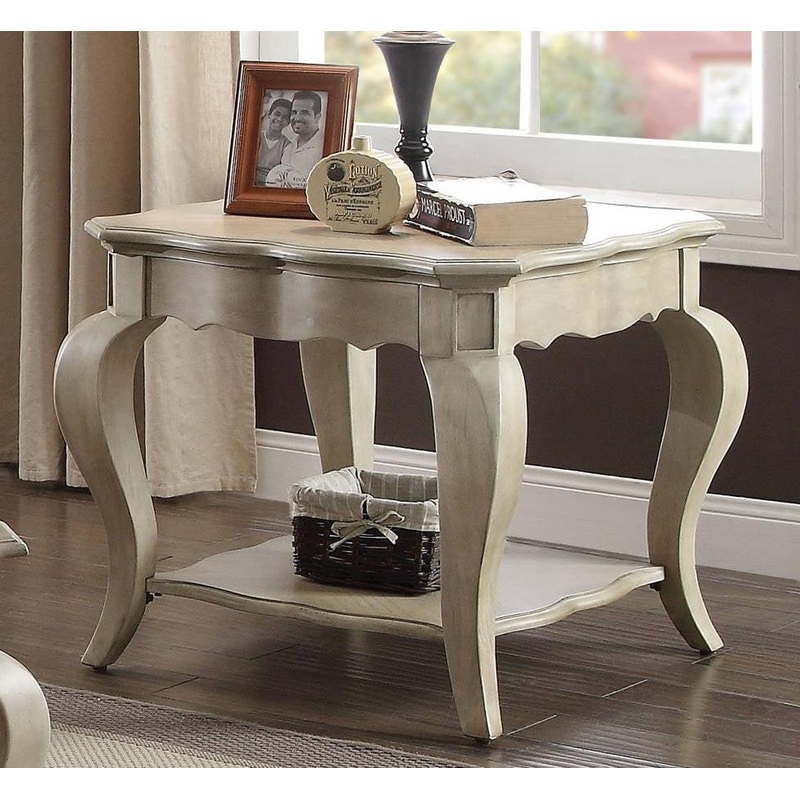 Acme Chelmsford End Table in Antique Taupe 86052