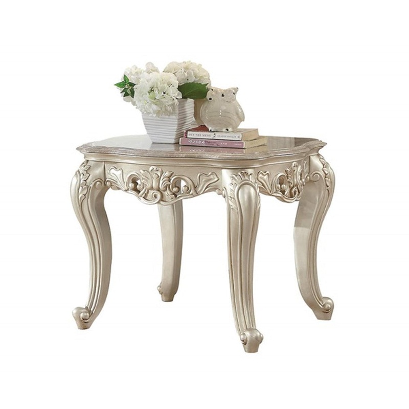 Acme Furniture Gorsedd End Table in Antique White 82442