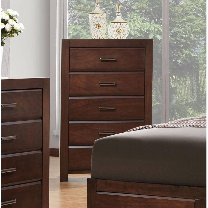 Acme Oberreit 5 Drawer Chest in Walnut 25796