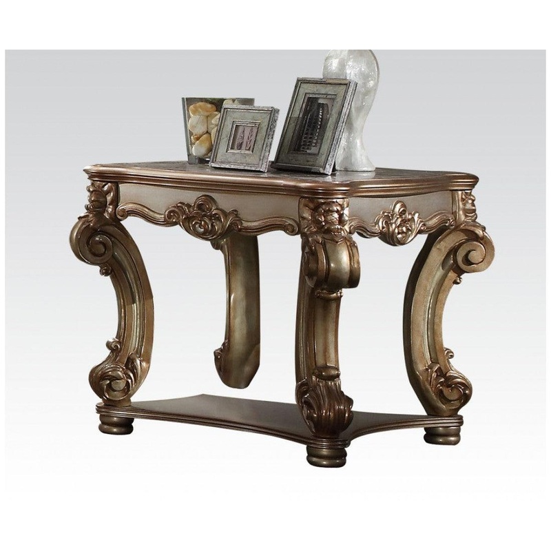 Acme Vendome End Table in Gold Patina 83001