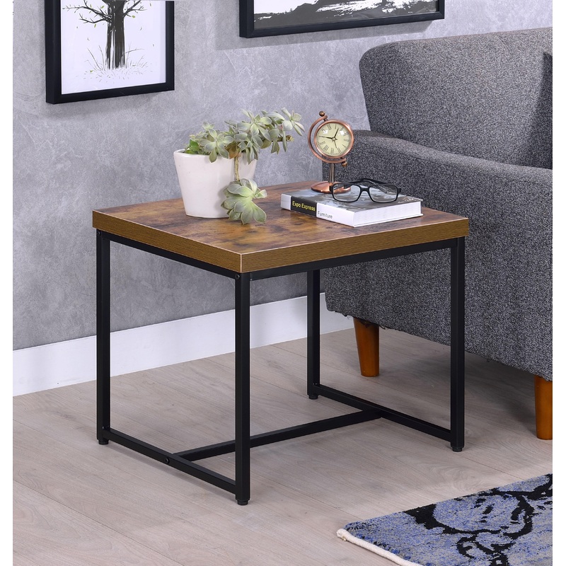 Bob Weathered Oak & Black End Table