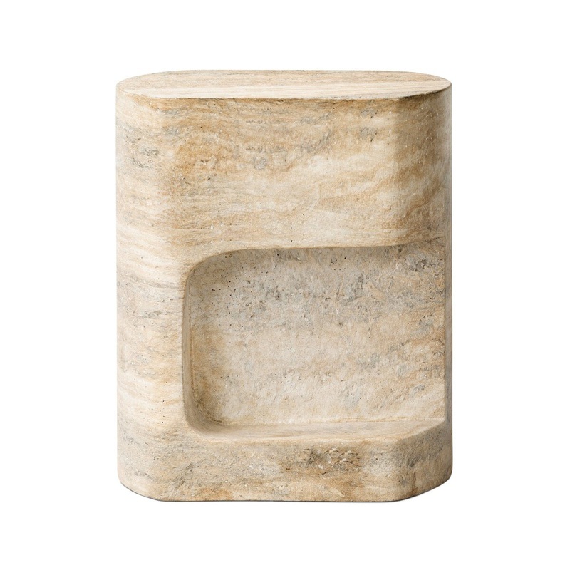 Clementine End Table – Textured Sandy Grey