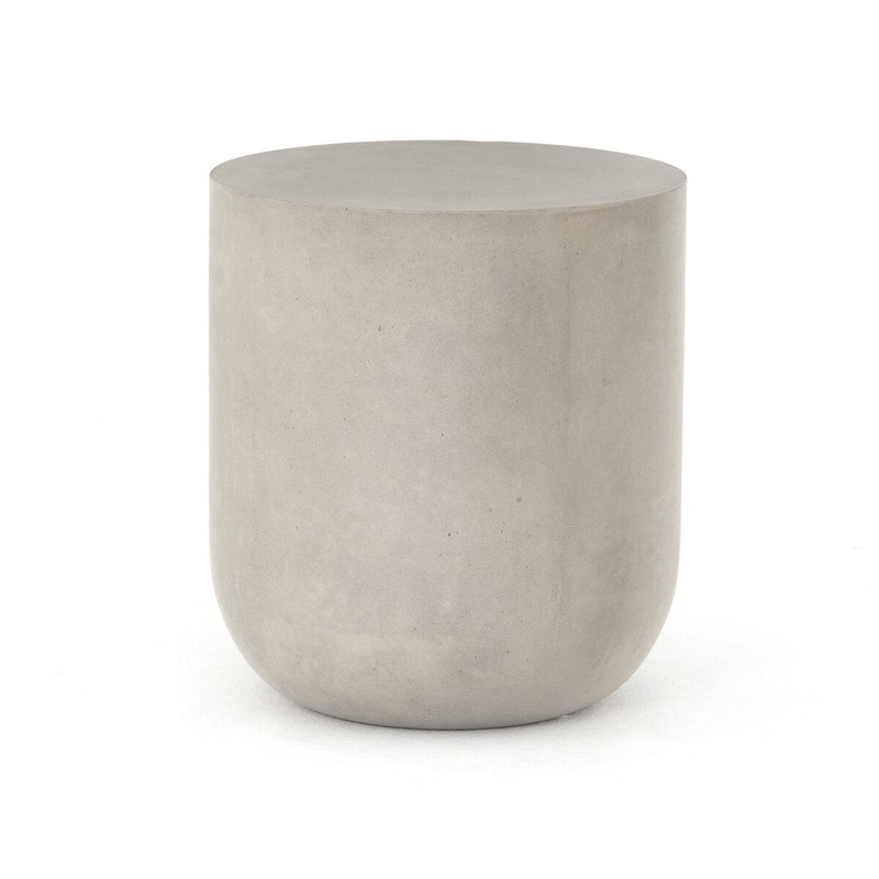 Ivan Round End Table – Grey Concrete