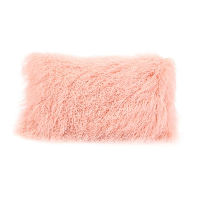 Lamb Fur Pillow – Rect. Pink