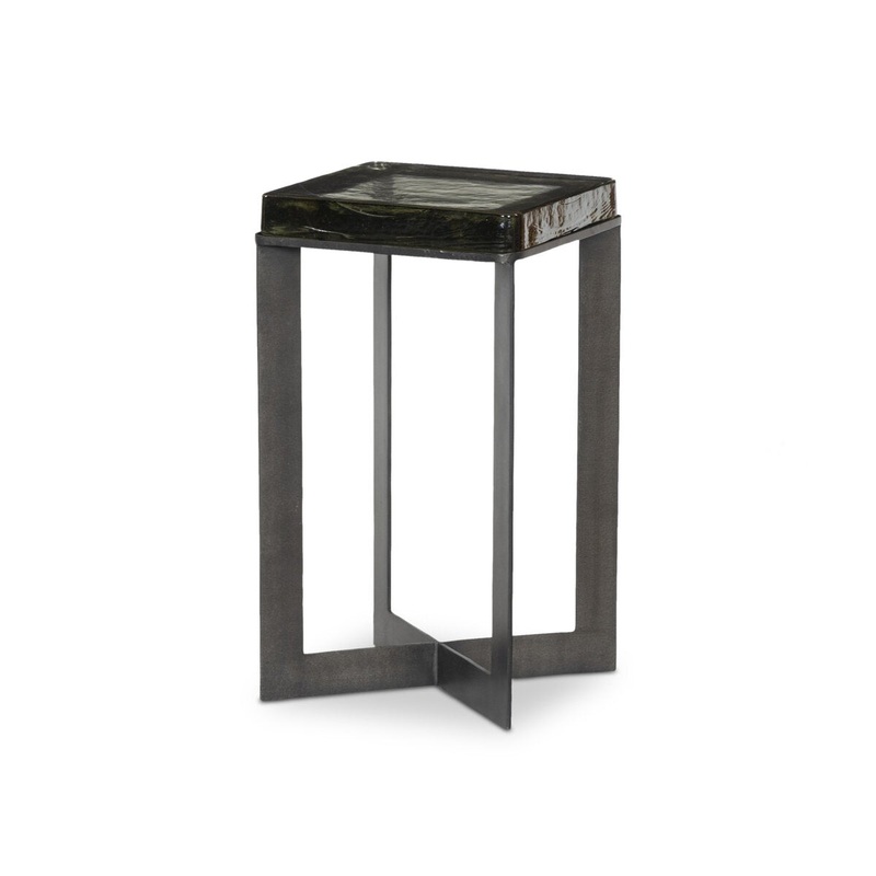 Lennie Cast Glass End Table – Clear Cast Glass