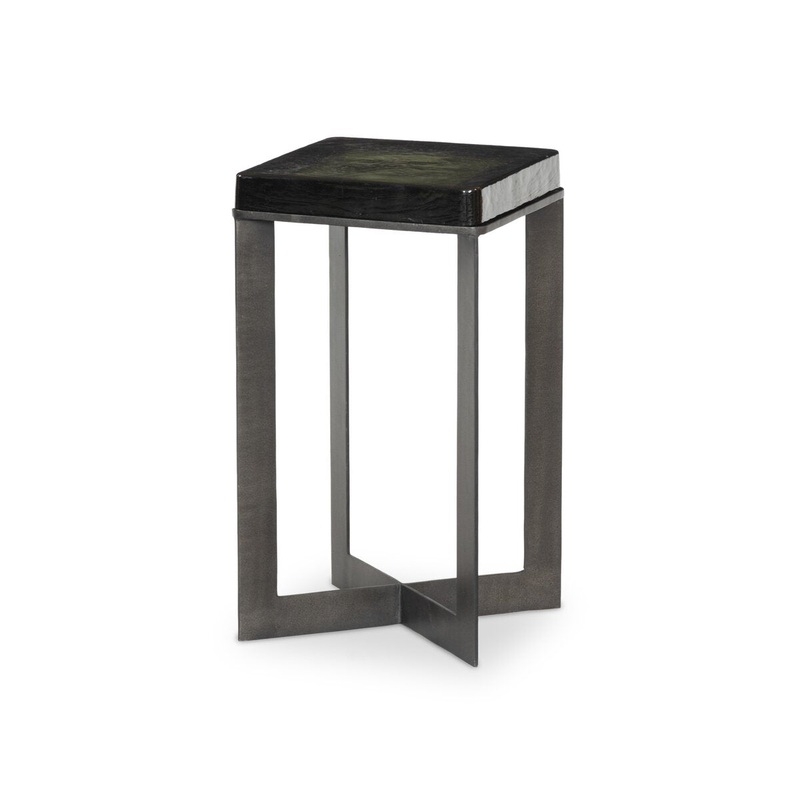 Lennie Cast Glass End Table – Moss Cast Glass
