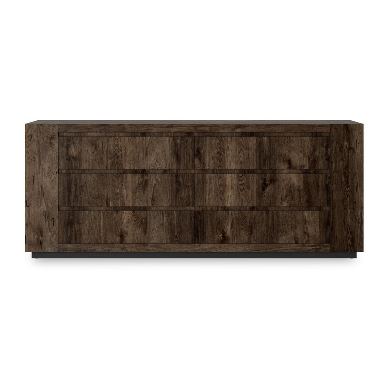 Abaso 6 Drawer Dresser – Ebony Rustic Wormwood Oak