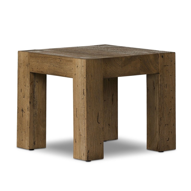 Abaso End Table – Rustic Wormwood Oak