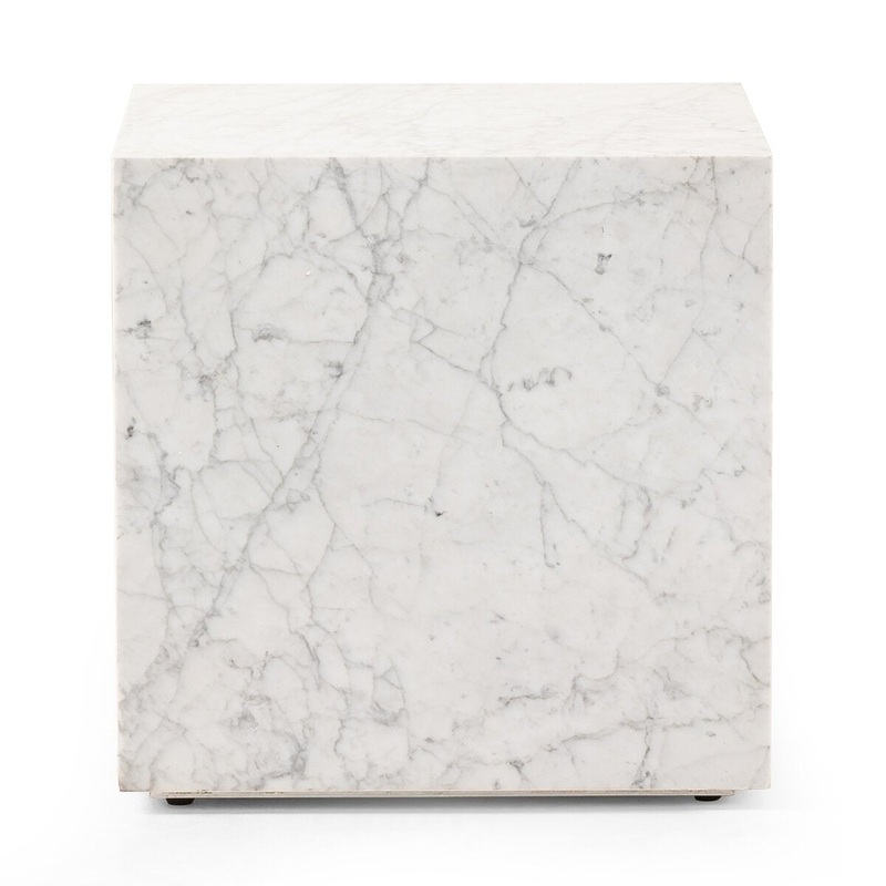 Hunter End Table – White Carrara Marble