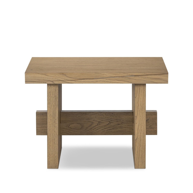 Isaac End Table – Rubbed Light Oak Veneer