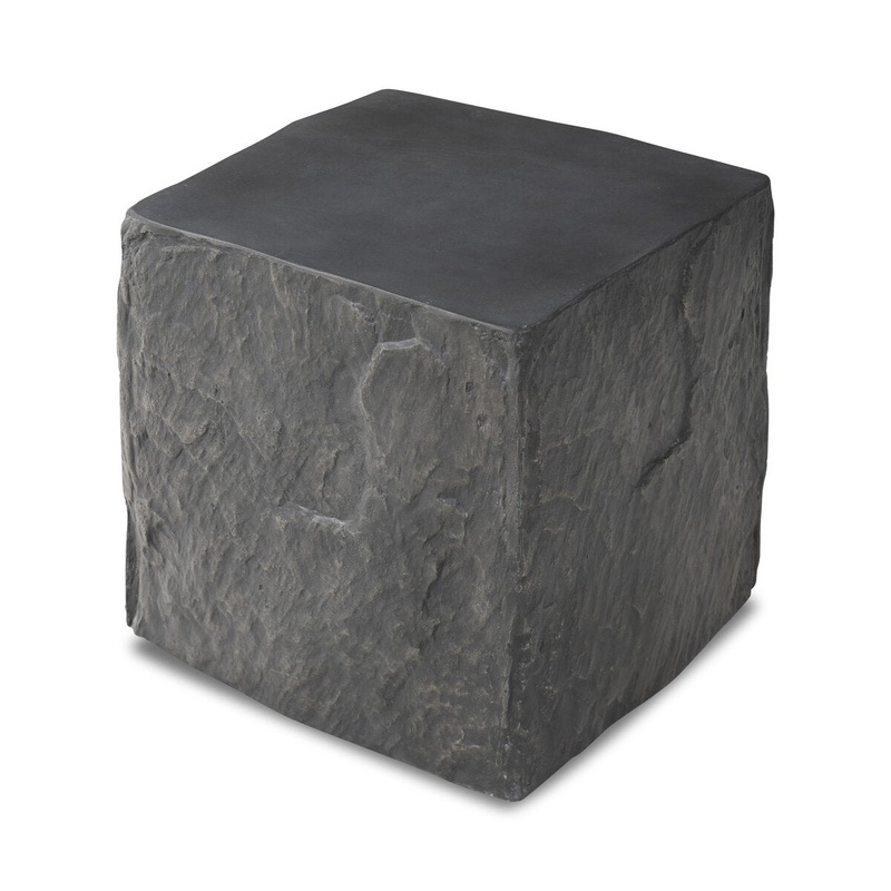 Lucius End Table – Smooth Black Concrete