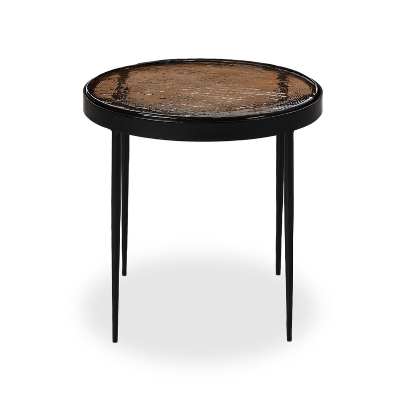 Yoko Nesting Small Table – Smoked Brown Cast Glass