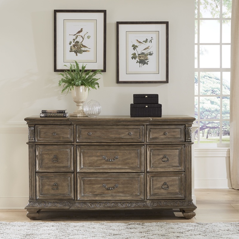 Carlisle Court – 9 Drawer Dresser – Medium Brown