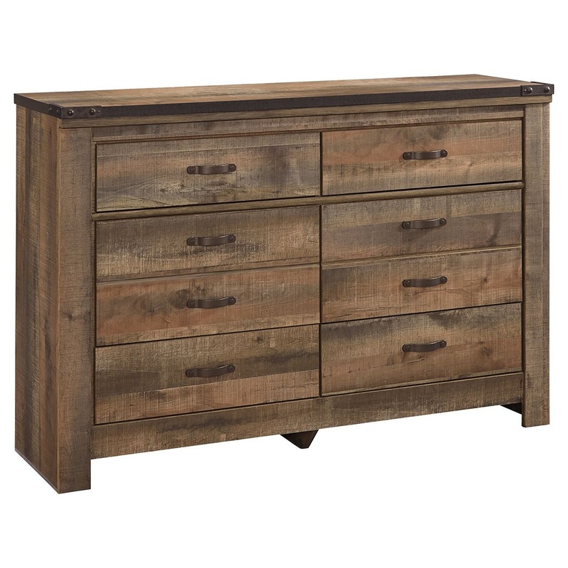 Trinell – Brown Dark – Six Drawer Dresser – 61.34″ x 15.98″ x 42.99″