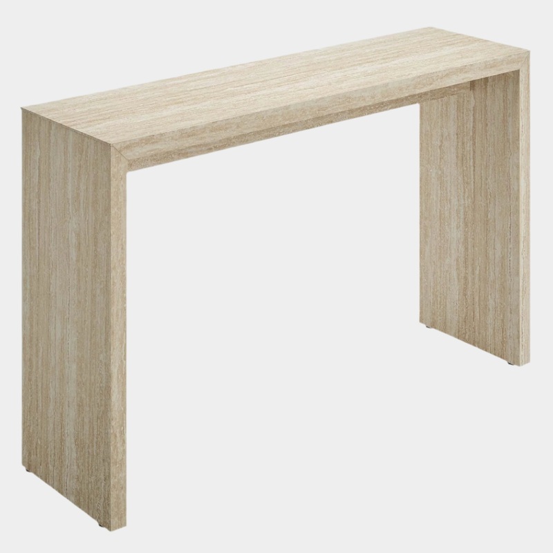 Mirella Faux Travertine Console Tables in Travertine