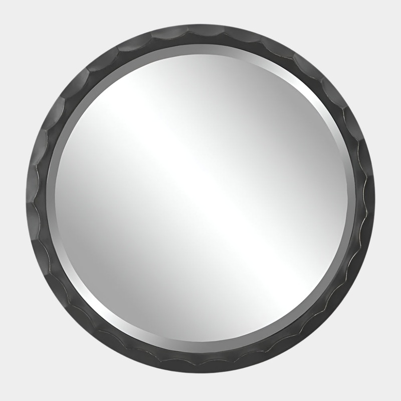 Scalloped Edge Round Mirror