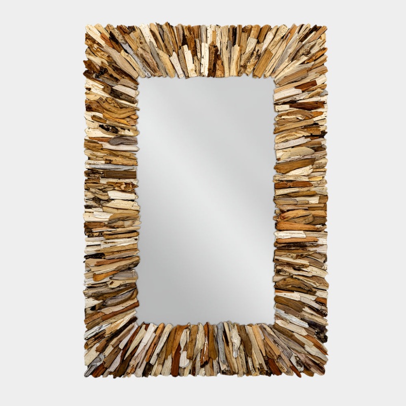 Teak Branch Mirror, Natural