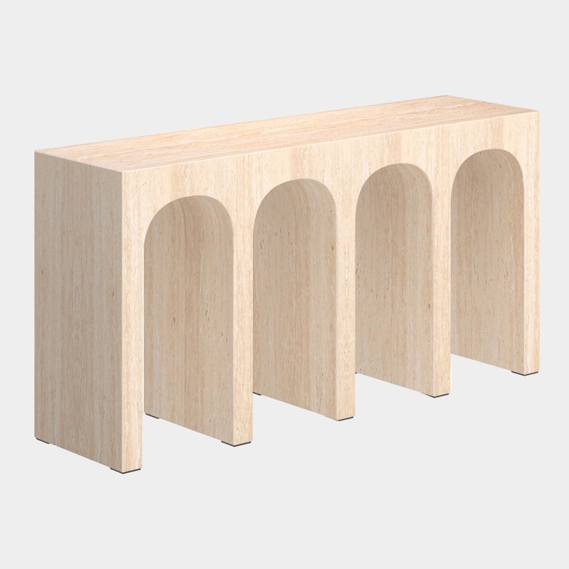 Atticus Contract Grade Grand Console Table in Travertine