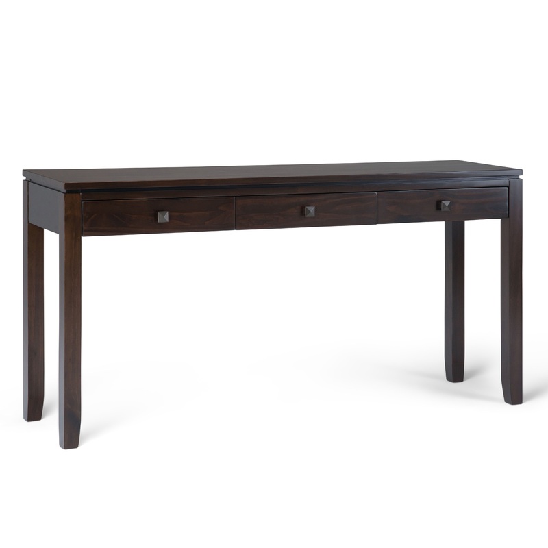 Cosmopolitan – Wide Console Sofa Table – Mahogany Brown