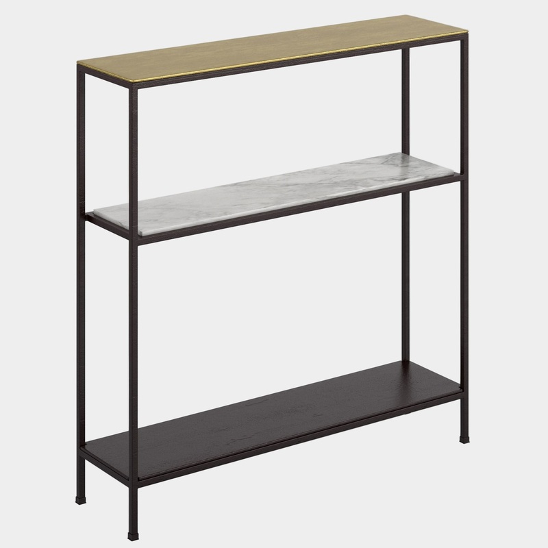 Izzy Console Table in Antique Gold and Black