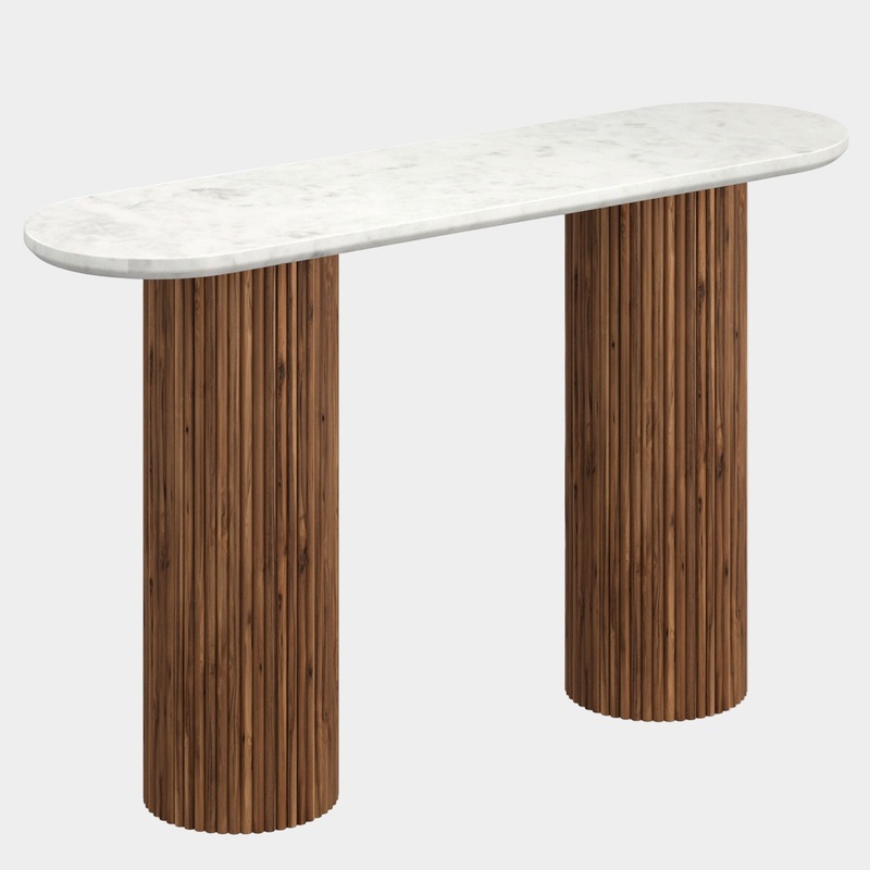 Jilsa Console Table in Walnut & White