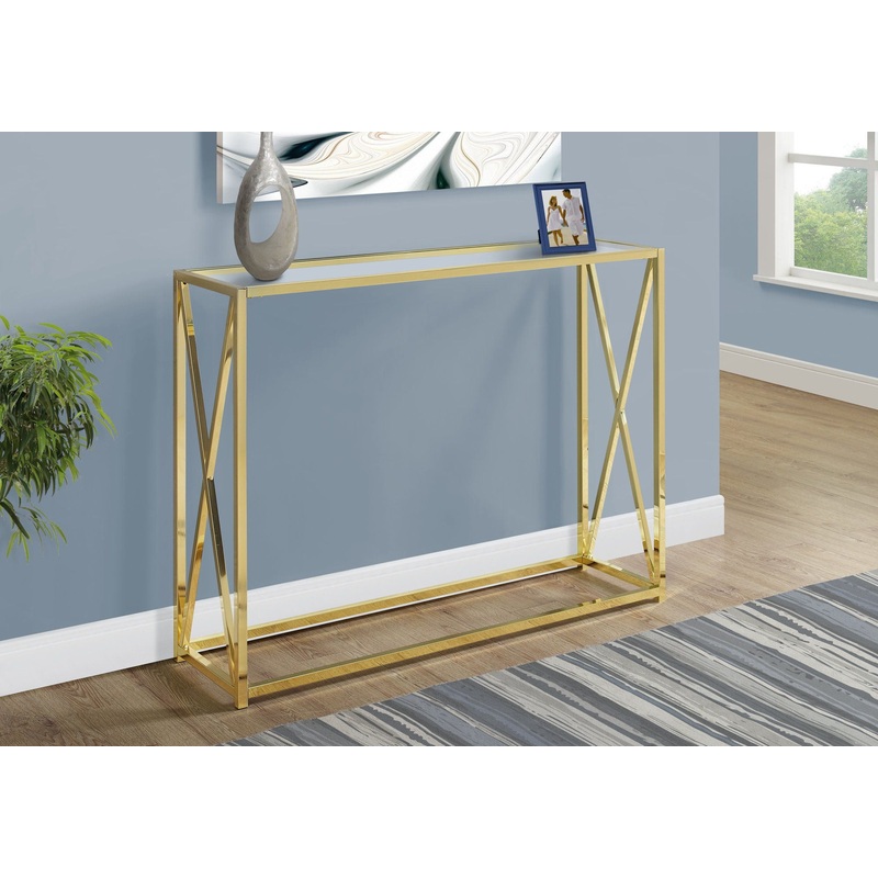 Accent Console Table For Entryway, Contemporary & Modern – Gold