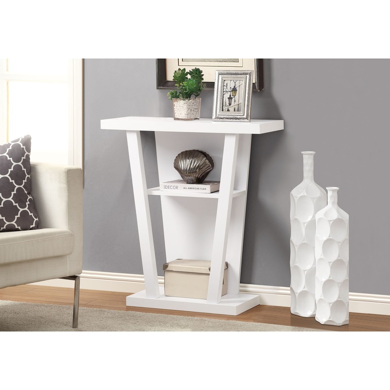 Console Accent Table Narrow For Living Room – White