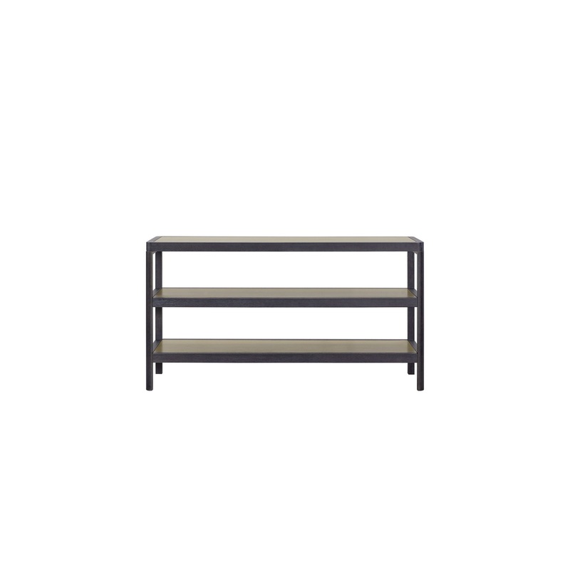 Console Table With Metal Insets – Black