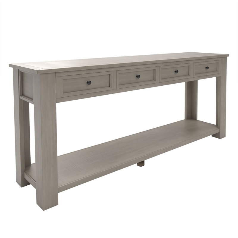 Hearth & Haven Clara – Console Table With Storage Drawers And Bottom Shelf