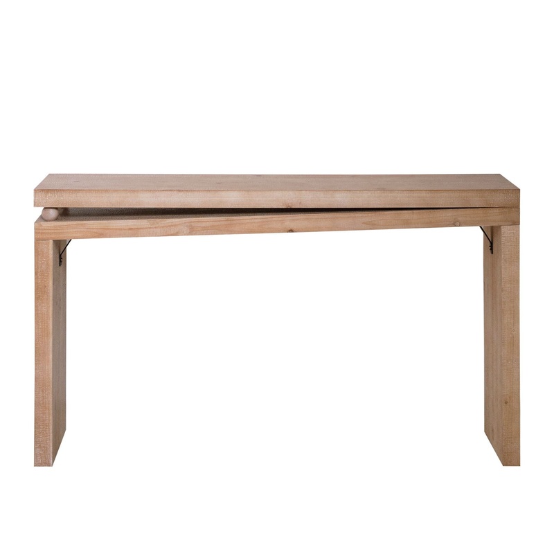 Slim Console Table, Narrow Entryway Table With Bead Detail – Light Natural / Natural