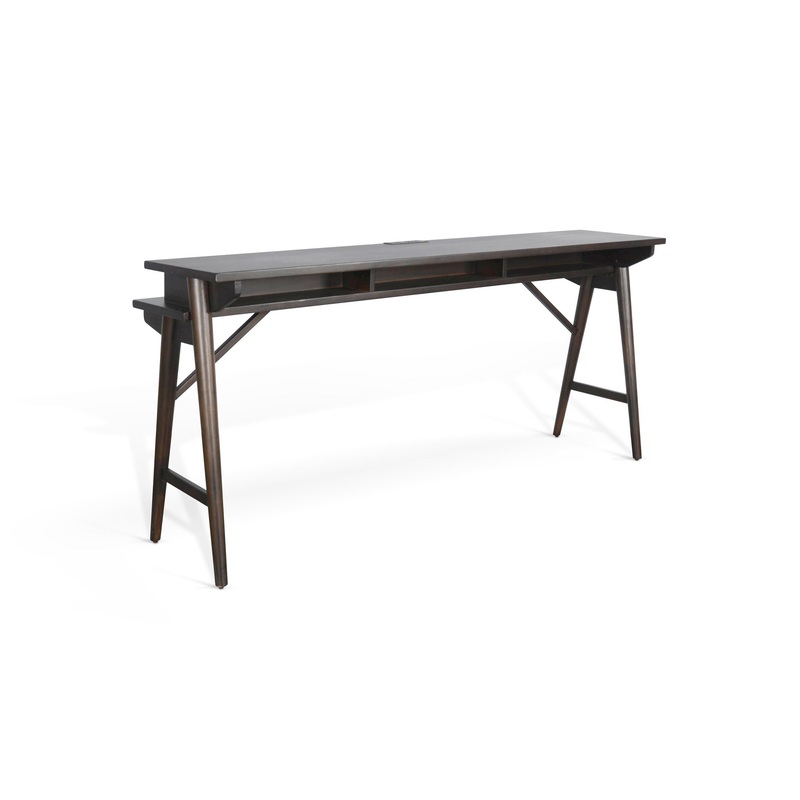 Americana – Console Table With USB Power Pack – Dark Brown