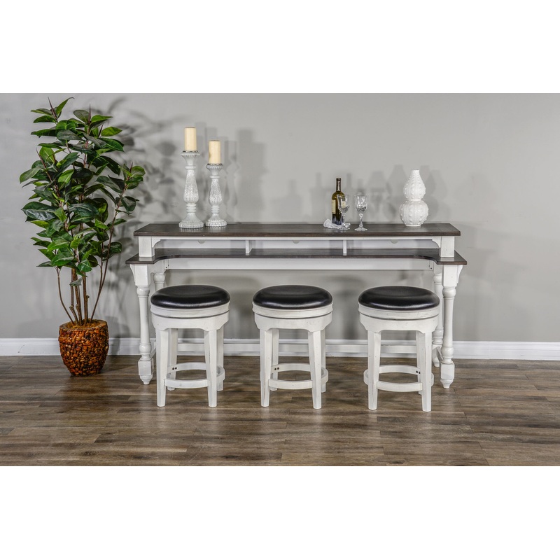 Carriage House – Console Table – White / Dark Brown